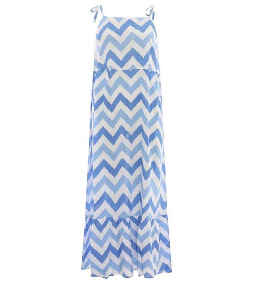 ZWILLINGSHERZ Zick-Zack ladies maxi dress with adjustable straps summer dress 33131-2 blue