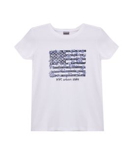 KIDSWORLD children's T-shirt for girls with front print summer shirt 56819715 white