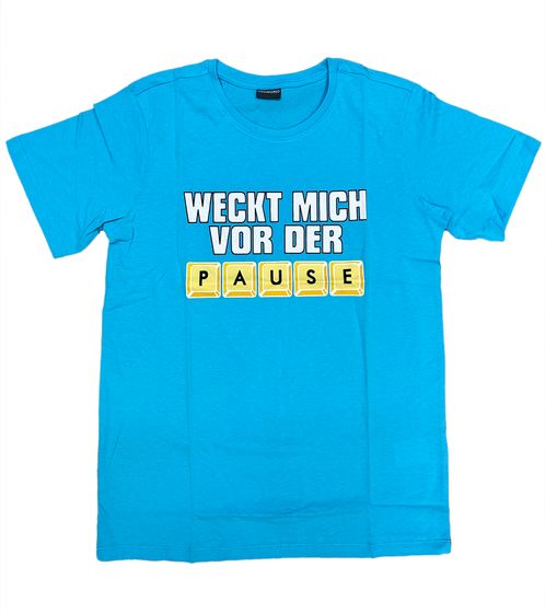 KIDSWORLD Kinder T-Shirt für Jungen mit Front-Print Sommer-Shirt 67073238 Blau