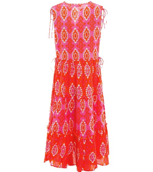 ZWILLINGSHERZ Gertrude Damen ärmelloses Sommer-Kleid mit Allover-Muster 33081-1 Pink