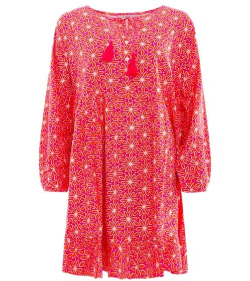 ZWILLINGSHERZ Jolina women's summer dress mini dress with all-over floral print 33074 pink