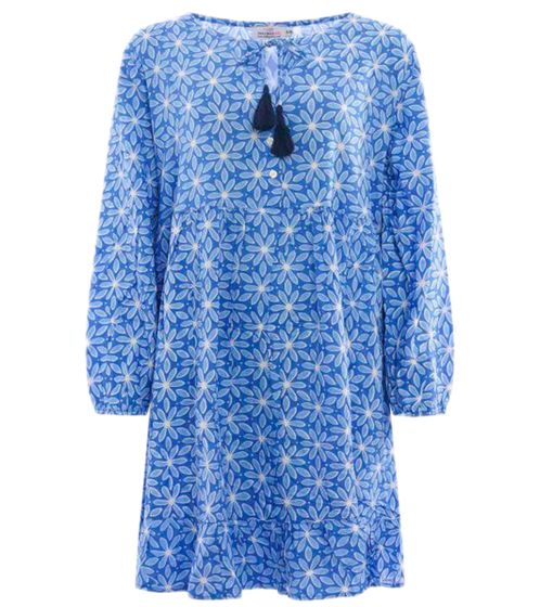 ZWILLINGSHERZ Jolina robe d'été pour femme mini-robe à imprimé floral all-over 33074 bleu