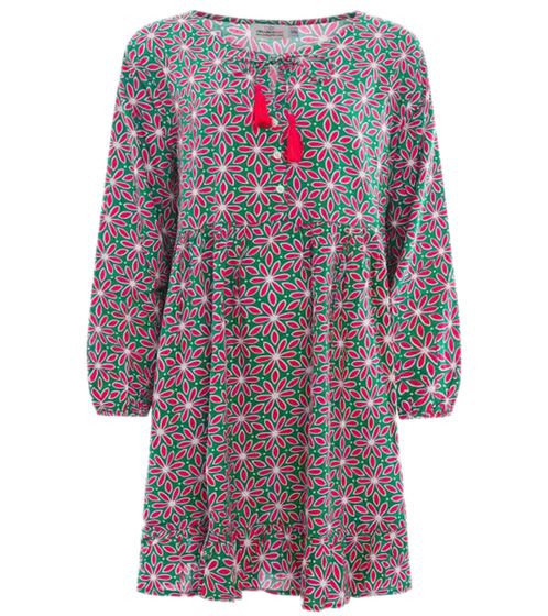 ZWILLINGSHERZ Jolina robe d'été pour femme mini-robe à imprimé floral all-over 33074 vert