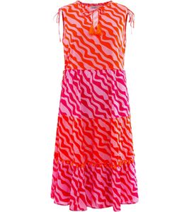 ZWILLINGSHERZ Holly ladies sleeveless summer dress with all-over pattern 33080 pink/orange