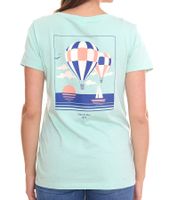 AjC Damen T-Shirt mit Vista Al Mar Rücken-Print kurzärmliges Sommer-Shirt 35732517 Mint-Grün