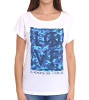 AjC T-Shirt modisches Damen Kurzarm-Shirt mit Love-Print Sommer-Shirt 32038357 Weiß AjC T-Shirt modisches Damen Kurzarm-Shirt mit Love-Print Sommer-Shirt 32038357 Weiß