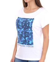 AjC T-Shirt modisches Damen Kurzarm-Shirt mit Love-Print Sommer-Shirt 32038357 Weiß AjC T-Shirt modisches Damen Kurzarm-Shirt mit Love-Print Sommer-Shirt 32038357 Weiß