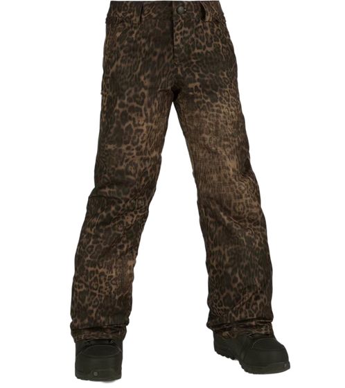 VOLCOM FROCHICKIDEE snowboard pants for children Ski pants with all-over leopard pattern N1252101 brown