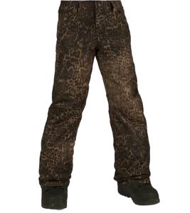 Pantalon de snowboard VOLCOM FROCHICKIDEE pour enfant pantalon de ski à motif léopard all-over N1252101 marron