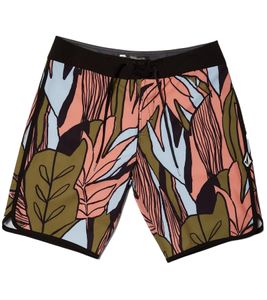 VOLCOM Mod Lido Herren kurze Boardshorts mit Allover-Print Badehose A0812103 OLM Bunt