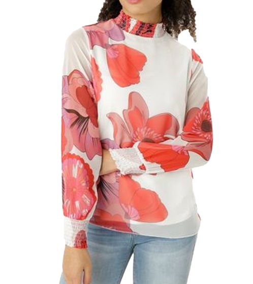 Aniston SELECTED women's fashionable long-sleeved blouse with floral pattern 22886863 pink/white