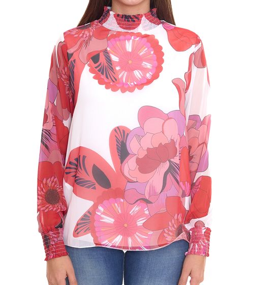 Aniston SELECTED women's fashionable long-sleeved blouse with floral pattern 22886863 pink/white