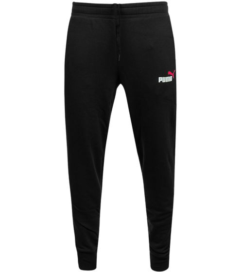 PUMA ESS Logo Herren Jogginghose stylische Sweat-Hose mit Logo 586768 95 Schwarz/Rot