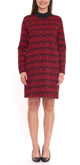 Aniston Damen Langarm-Kleid geblümtes Damen Mini-Kleid mit Stehkragen 11293815 Rot