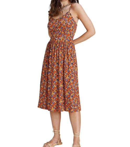 Laura Scott Damen Midi-Kleid geblümtes Sommer-Kleid ärmellos 83490956 Bunt