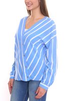 AjC Chemisier à enfiler pour femme, chemisier durable à col en V, rayé 48173418 bleu/blanc AjC Chemisier à enfiler pour femme, chemisier durable à col en V, rayé 48173418 bleu/blanc