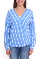 AjC Chemisier à enfiler pour femme, chemisier durable à col en V, rayé 48173418 bleu/blanc AjC Chemisier à enfiler pour femme, chemisier durable à col en V, rayé 48173418 bleu/blanc