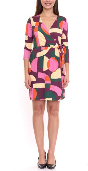 Aniston Selected women's mini dress, colorful patterned jersey dress with side knot, colorful