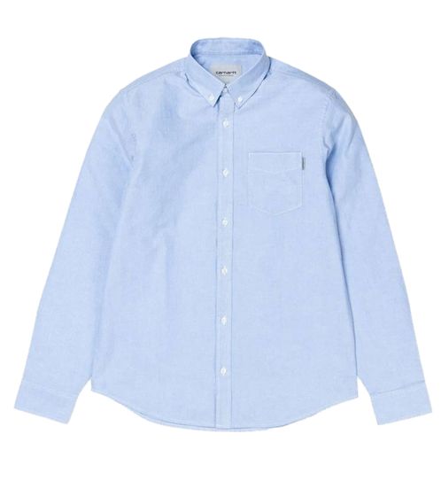 Carhartt WIP Button Down Pocket Long Sleeve Shirt Stylish Cotton Shirt I022069 80 Blue