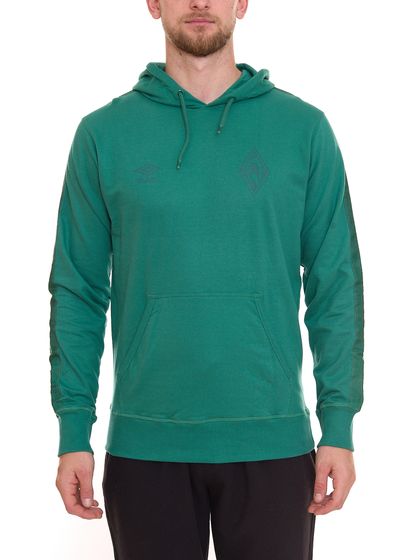 umbro SV Werder Bremen Herren Pullover gemütlicher Baumwoll-Hoodie mit Logo auf der Brust UMJM0420 8WA Grün