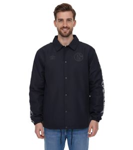 Chaqueta de entretiempo umbro FC Schalke para hombre, chaqueta de uso diario con cuello Kent UMJM0436 060 negro