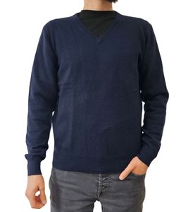 ZWILLINGSHERZ Herren 100% Kaschmir-Pullover Pullover mit V-Ausschnitt Langarm-Shirt Navy ZWILLINGSHERZ Herren 100% Kaschmir-Pullover Pullover mit V-Ausschnitt Langarm-Shirt Navy
