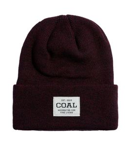 Coal The Uniform Beanie kuschelige Winter-Mütze warme Kopfbedeckung mit Logo-Patch 487041-00-3436 Weinrot