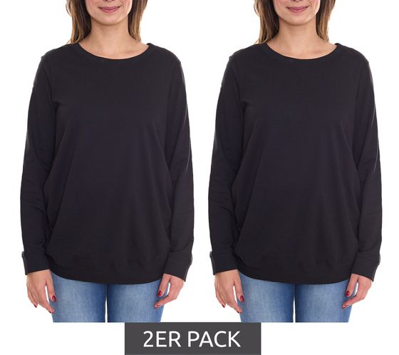 Lot de 2 chemises de maternité simples pour femmes de neuf 9 mois, pack d'économies de mode de maternité 51076156 noir