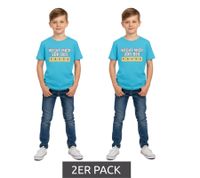 Pack of 2 KIDSWORLD children's T-shirts for boys with front print summer shirt 67073238 blue