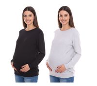 nove 9 mesi semplice camicia da gravidanza da donna premaman moda grigia o nera