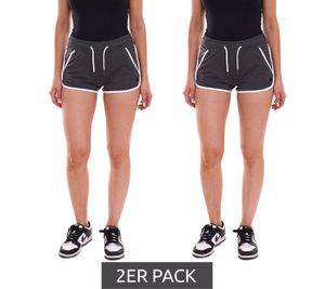 2er Sparpack OCEAN SPORTSWEAR Damen Sweat-Shorts kurze Hose mit seitlichen Eingriffstaschen 99736902 Dunkelgrau