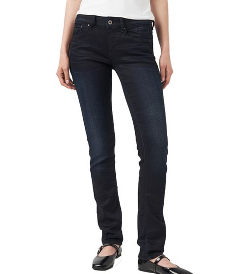 G-Star RAW Attacc Damen Straight Jeans im 5-Pocket-Style Denim-Hose 60888-5245-89 Dunkelblau