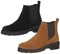 SPM Lano Bottines Chelsea en cuir véritable pour femme avec rivets SPM11000017 Marron ou noir SPM Lano Bottines Chelsea en cuir véritable pour femme avec rivets SPM11000017 Marron ou noir