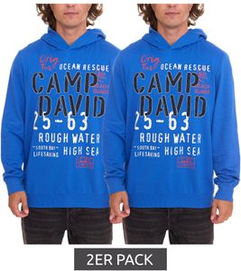 Lot de 2 sweat-shirts pour hommes CAMP DAVID avec partie en coton, pulls à capuche, édition limitée de Dieter Bohlen, pack économique, chemises à manches longues, bleu