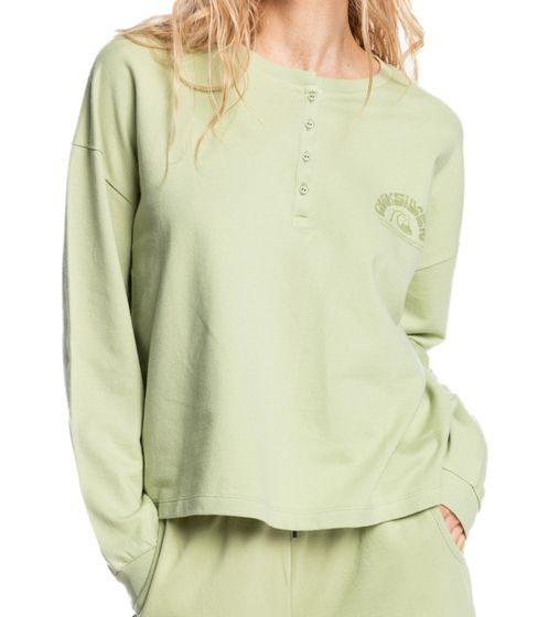 Quiksilver pull à manches longues en coton durable pour femme EQWFT03071 GFM0 vert clair