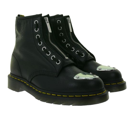 Dr. Martens 1460 MP Toe Plate Lunar Bottes à glissière pour Bottes en cuir véritable avec embout en métal 31682001 Noir