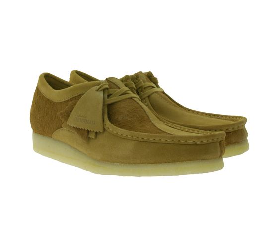 Clarks Wallabee Herren Schnürschuhe aus Echtleder im Mokassin- Style 26175917 Braun 