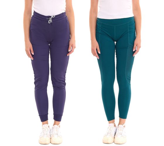 FAYN SPORTS women's leggings in green or jogging pants in navy training pants