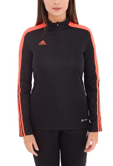 adidas Tiro LS Damen Trainings-Sweatshirt mit AEROREADY Technologie Half-Zip Sweatshirt HU0319 Schwarz