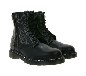 Dr. Martens 1460 GA bottes à lacets avec coutures contrastées bottes en cuir véritable de style western 31624001 le noir