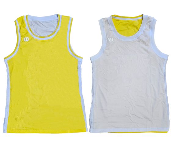 Débardeur durable pour hommes Wilson, chemise réversible, chemise de sport, fitness OUT-BB-M-02/40 jaune/blanc