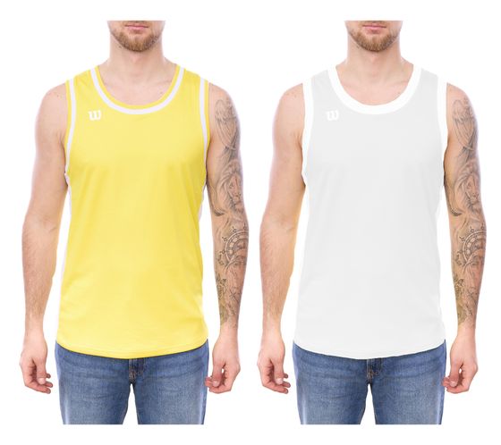 Wilson Herren nachhaltiges Tank-Top Wende-Shirt Sport-Shirt Fitness OUT-BB-M-02/40 Gelb/Weiß