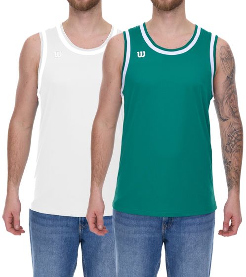 Débardeur durable pour hommes Wilson, chemise réversible, chemise de sport, fitness OUT-BB-M-02/39 vert/blanc