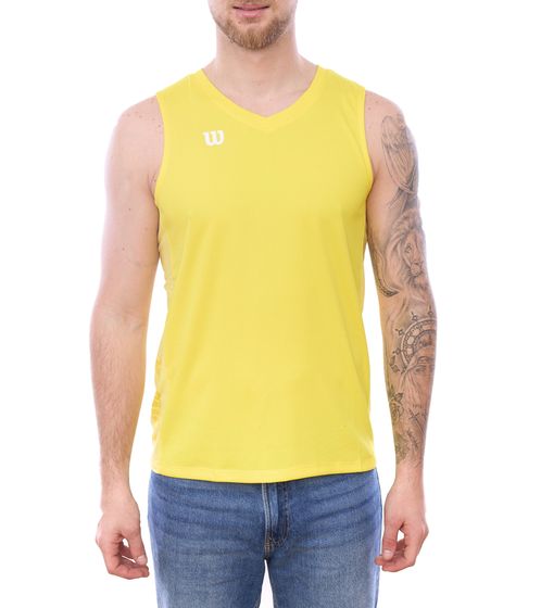 Wilson Men's Sustainable Tank Top Training Shirt with V-Neck Sports Shirt Fitness OUT-BB-M-01/40 Yellow