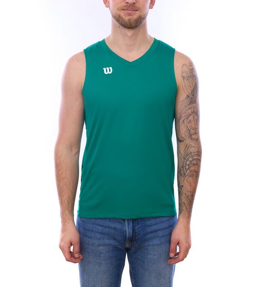 Wilson Herren nachhaltiges Tank-Top Trainings-Shirt mit V-Ausschnitt Sport-Shirt Fitness OUT-BB-M-01/39 Grün