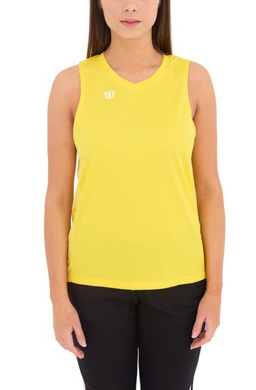 Wilson Damen nachhaltiges Tank-Top Trainings-Shirt mit V-Ausschnitt Sport-Shirt Fitness OUT-BB-W-01/40 Gelb