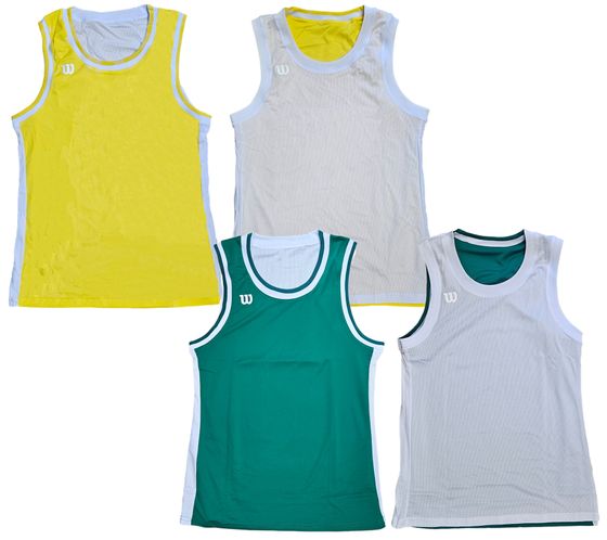 Wilson Herren nachhaltiges Tank-Top Wende-Shirt Sport-Shirt Fitness OUT-BB-M-02 Grün/Weiß oder Gelb/Weiß