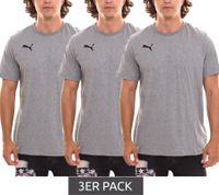 Pack of 3 Puma TeamGOAL 23 Casual men's cotton shirts with logo embroidery, plain T-shirts 656578 black or grey Pack of 3 Puma TeamGOAL 23 Casual men's cotton shirts with logo embroidery, plain T-shirts 656578 black or grey