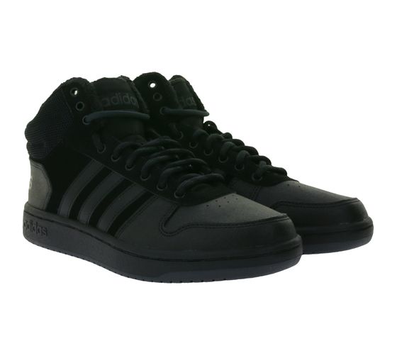 adidas HOOPS 2.0 men's lined mid-top sneakers weatherproof outdoor shoes basketball B44621 black