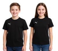 PUMA TeamGoal 23 Maglietta sportiva per ragazzi e ragazze Maglietta in cotone con toppa con logo 656709 03 Nera